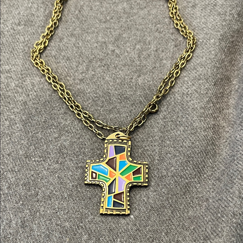 🌻3/$15 Terra Santa Guild Brasstone Enameled Cross-Isaiah 43:1